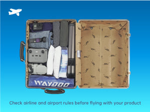 Waydoo Subnado underwater scooter packed in carry-on luggage for air travel
